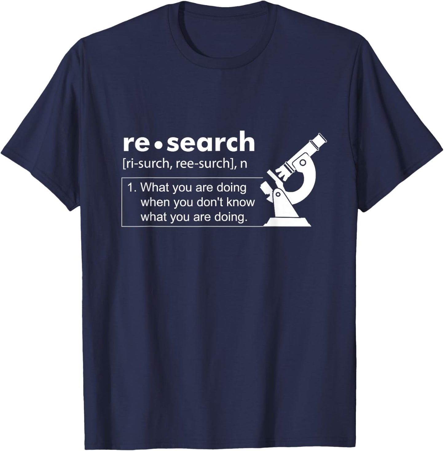 Definition of Research Biology Scientist Natural Science T-Shirt - T-Shirt | Navy