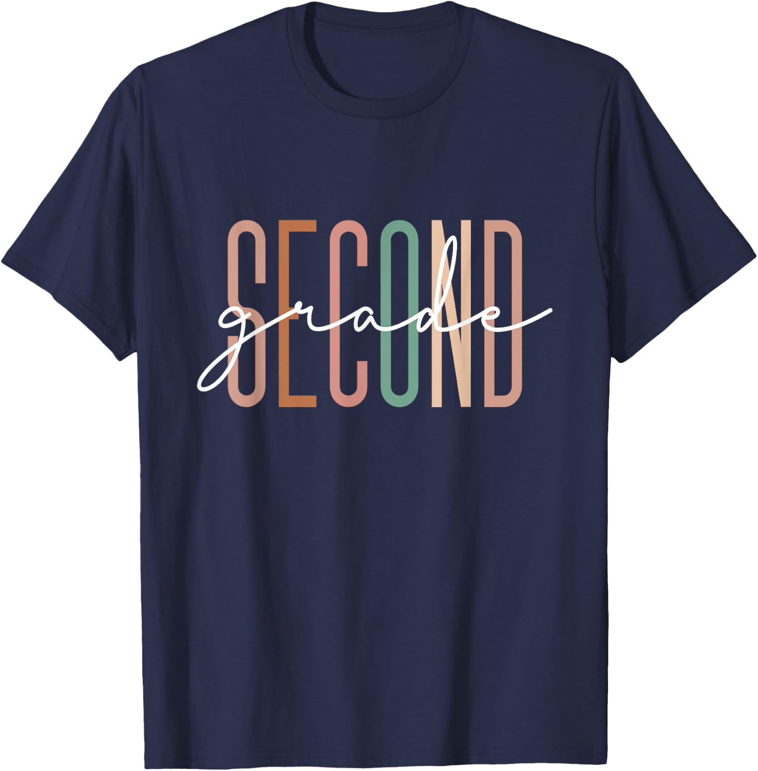 Second Grade Girls Boys Teacher Team 2nd Grade Squad T-Shirt - T-Shirt | Navy