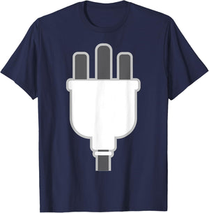 Plug Easy Plug And Socket Couple Halloween Costume T-Shirt - T-Shirt | Navy