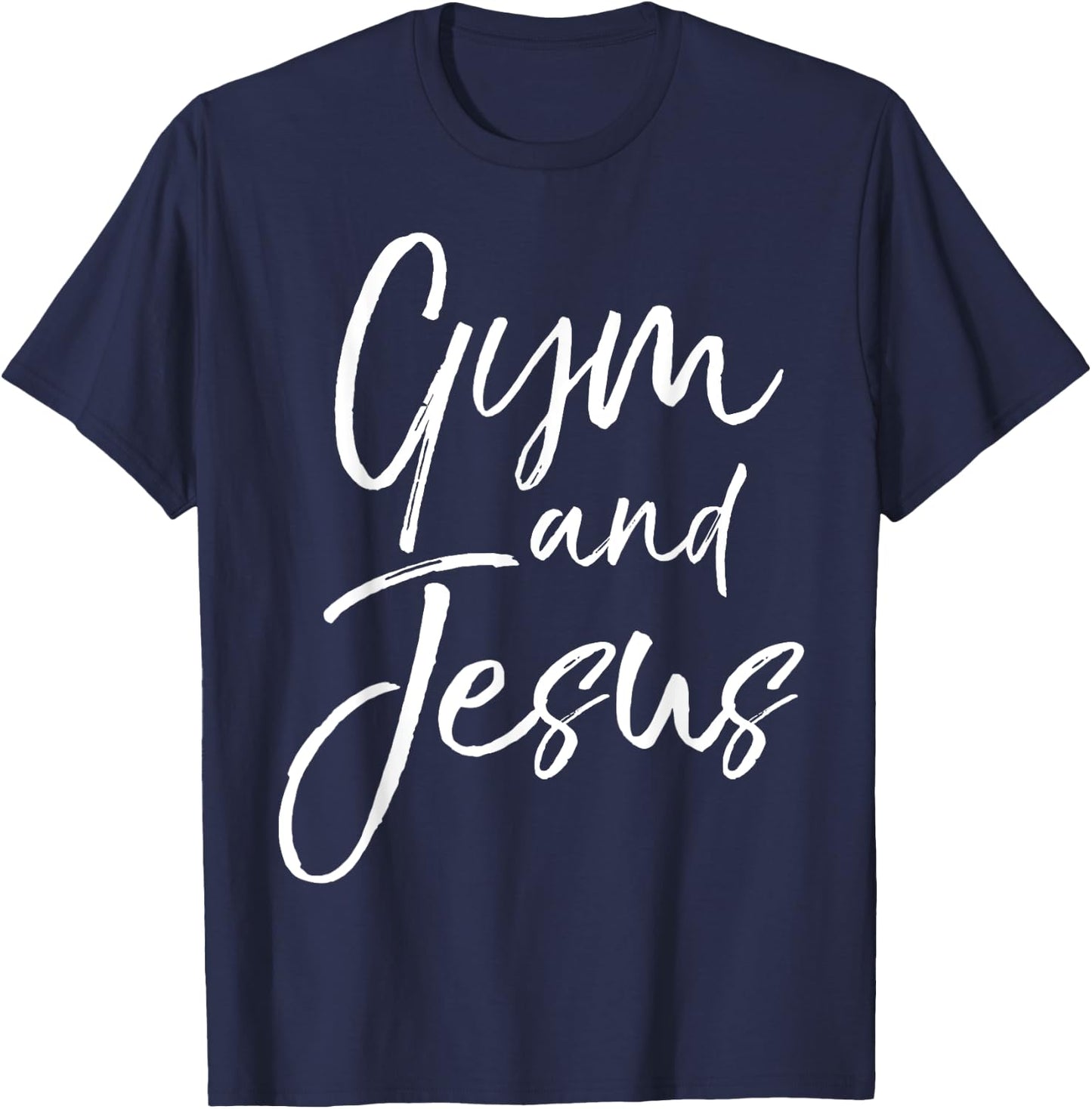 Cute Christian Workout Gift Funny Gym and Jesus T-Shirt - T-Shirt | Navy