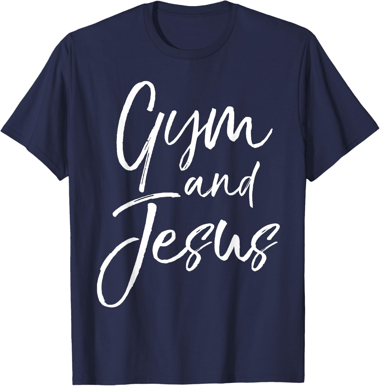 Cute Christian Workout Gift Funny Gym and Jesus T-Shirt - T-Shirt | Navy