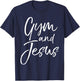 Cute Christian Workout Gift Funny Gym and Jesus T-Shirt - T-Shirt | Navy