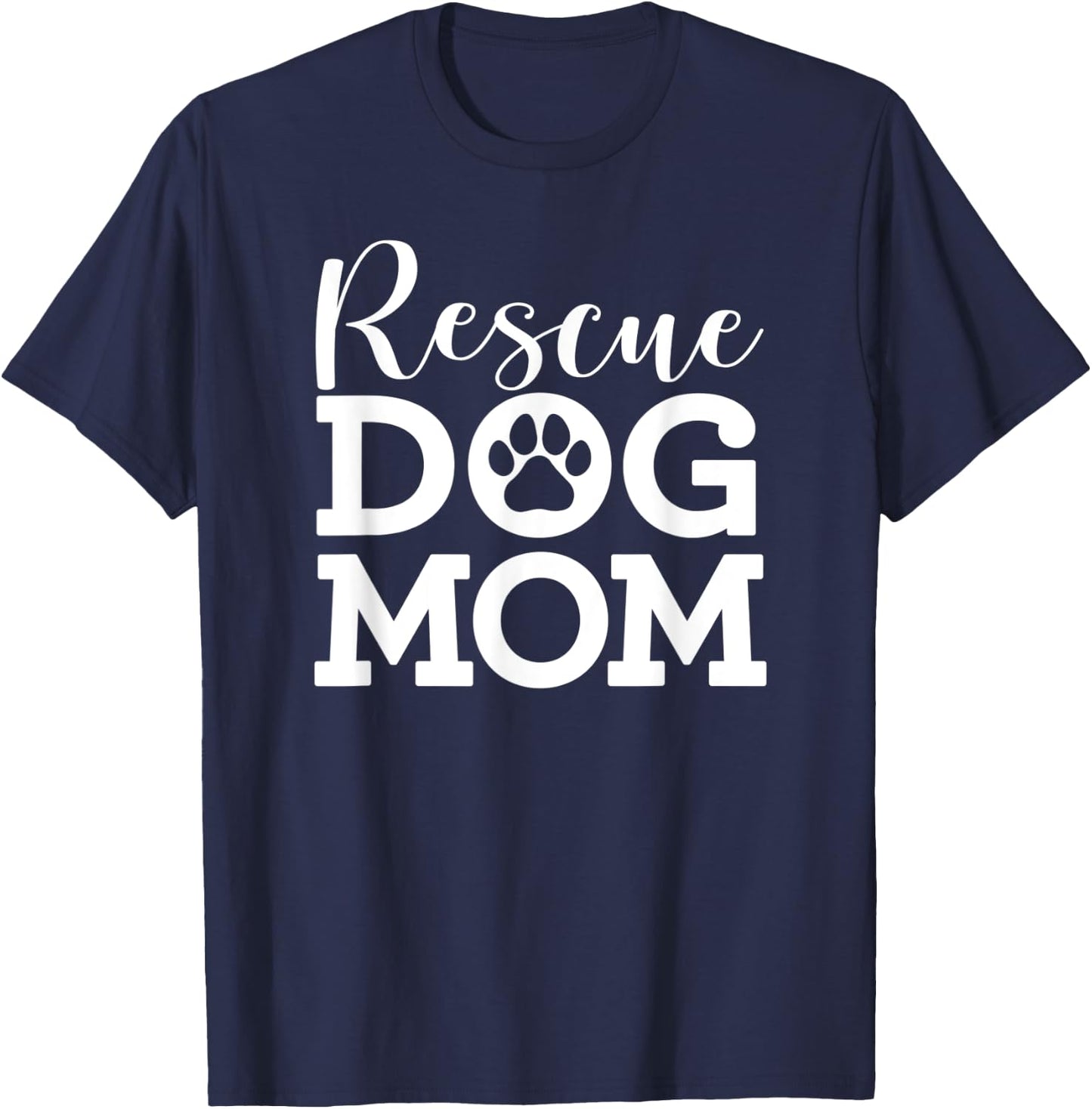 Funny Rescue Dog Mom Dog Paw Puppy Retro Women T-Shirt - T-Shirt | Navy