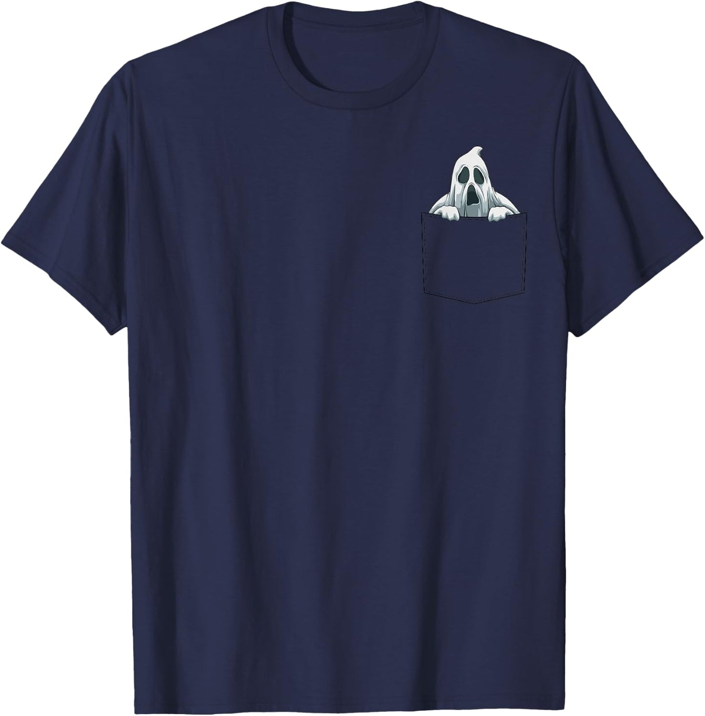 Ghost Pocket Ghost In Pocket Ghost Peeking Funny Halloween T-Shirt - T-Shirt | Navy