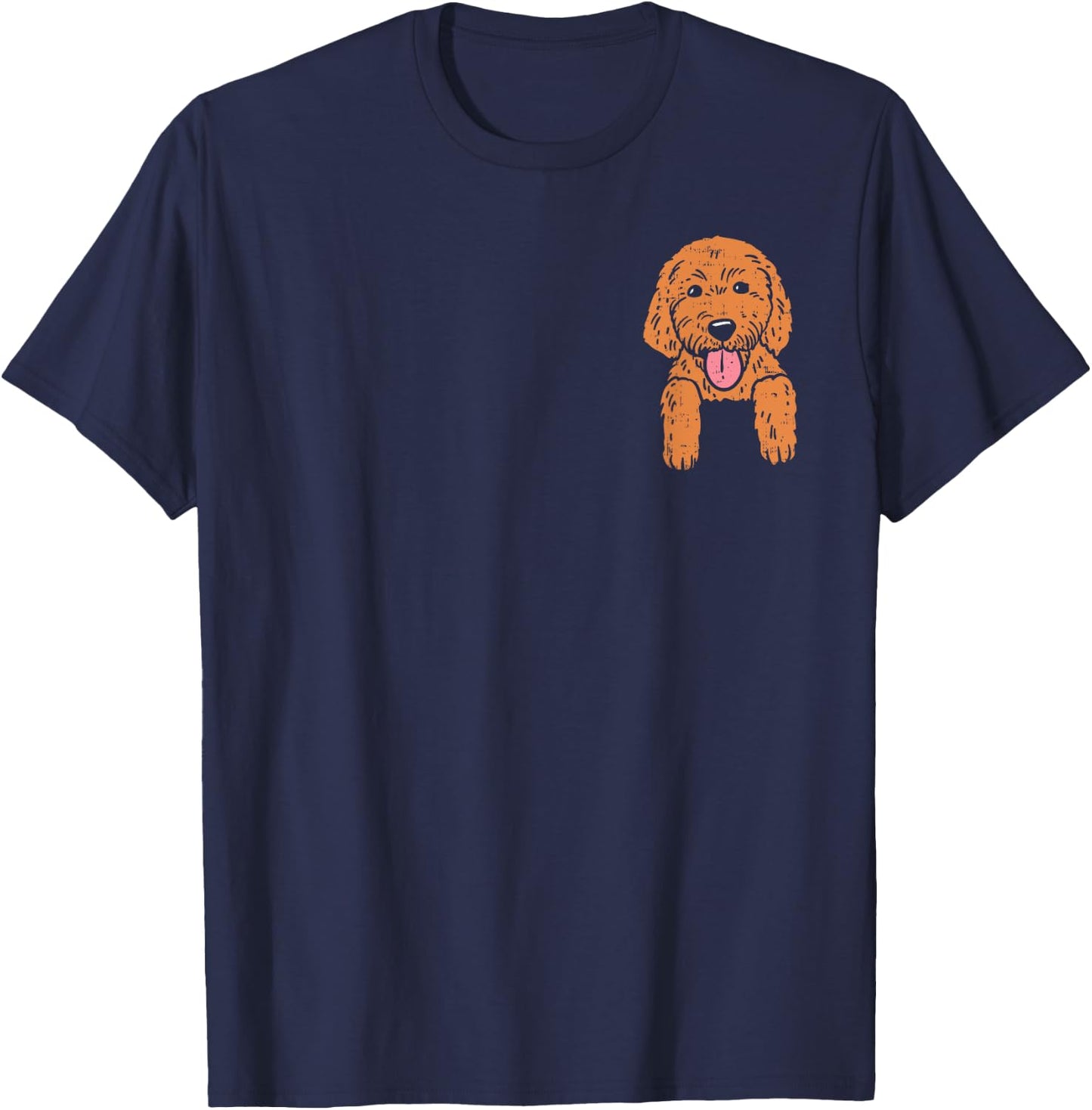 Goldendoodle Pocket Cute Dog Pet Lover Owner Men Women Gift T-Shirt - T-Shirt | Navy