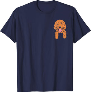 Goldendoodle Pocket Cute Dog Pet Lover Owner Men Women Gift T-Shirt - T-Shirt | Navy