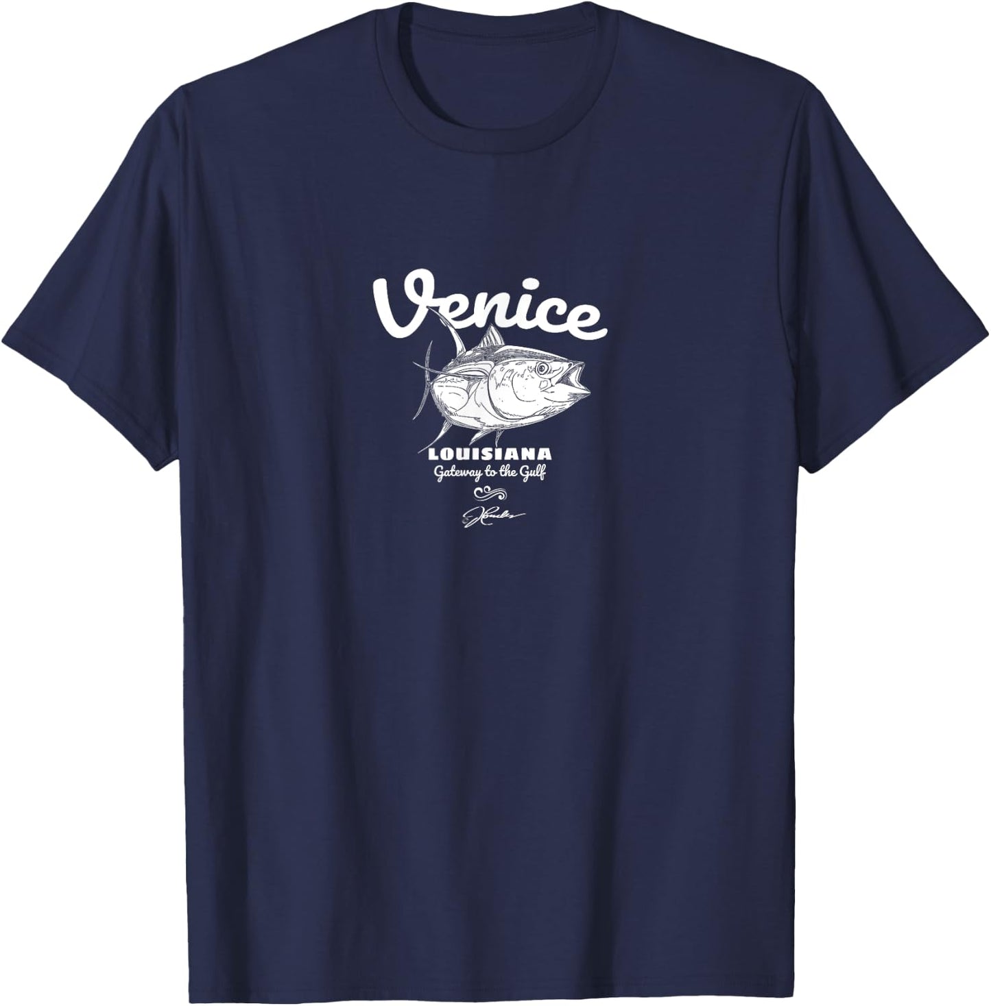 JCombs: Venice, Louisiana, Yellowfin Tuna T-Shirt - T-Shirt | Navy