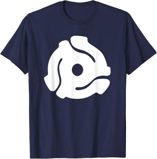 DJ 45 RPM Adapter Vintage Style Turntable Record Disc Jockey T-Shirt - T-Shirt | Navy