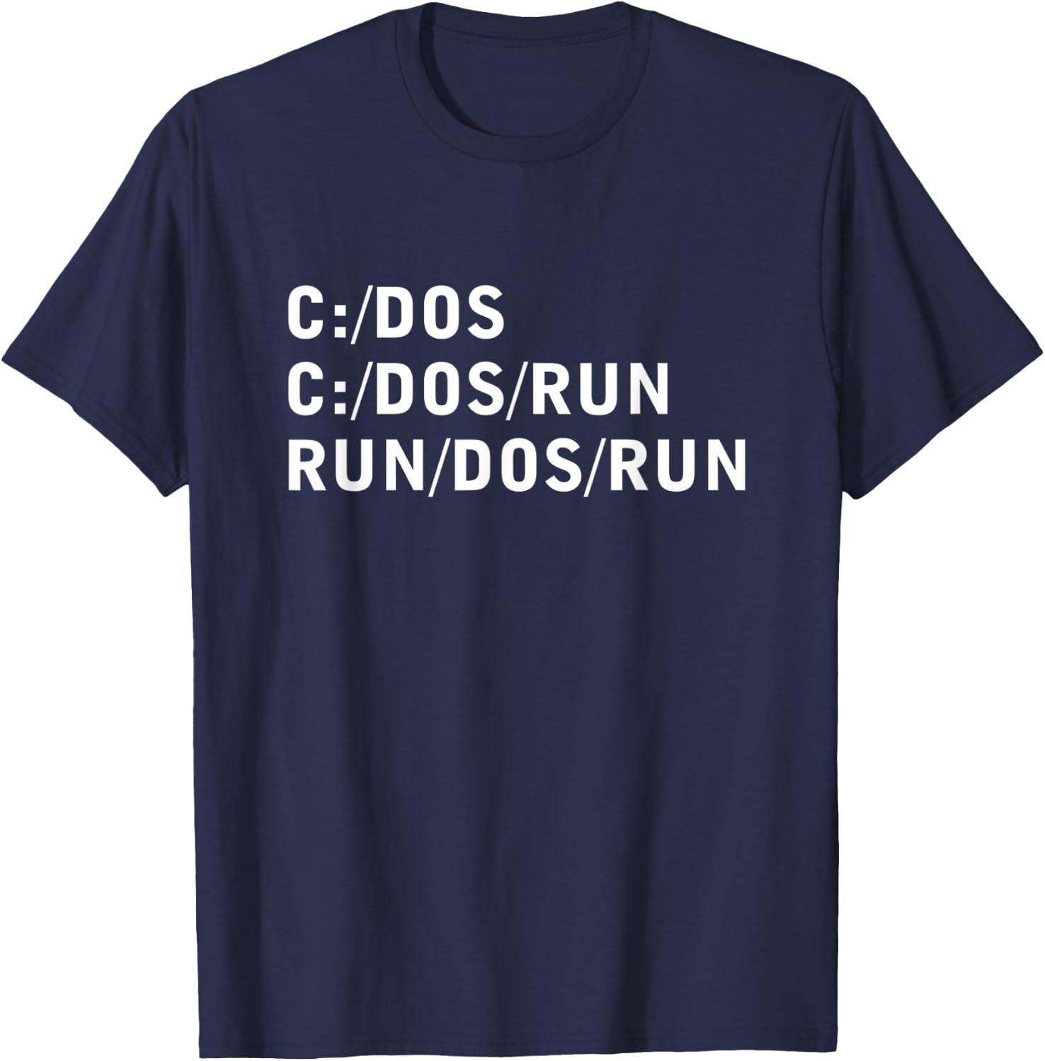 C Dos Run Run Dos Run Programmer T-Shirt - T-Shirt | Navy