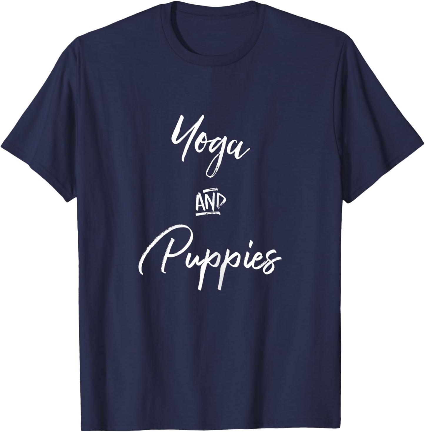 Yoga and Puppies Shirt,Namastay At Home with My Dog Lovers T-Shirt - T-Shirt | Navy