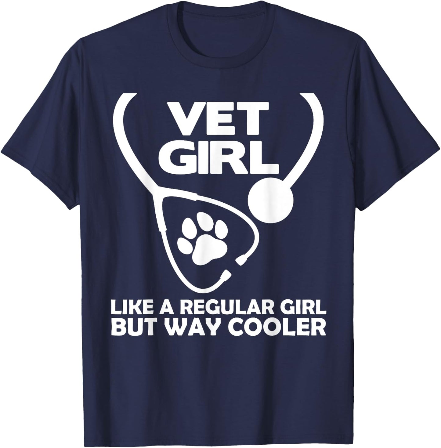 Funny Veterinary Technician Women Girls Female Vet Assistant T-Shirt - T-Shirt | Navy
