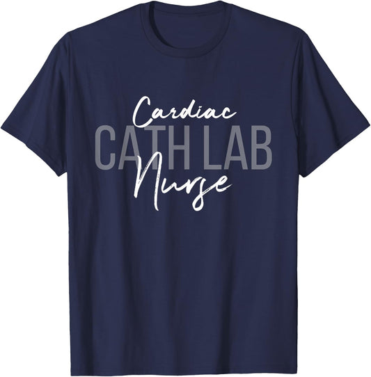 Cardiac Cath Lab Nurse EKG CVT Nursing T-Shirt - T-Shirt | Navy