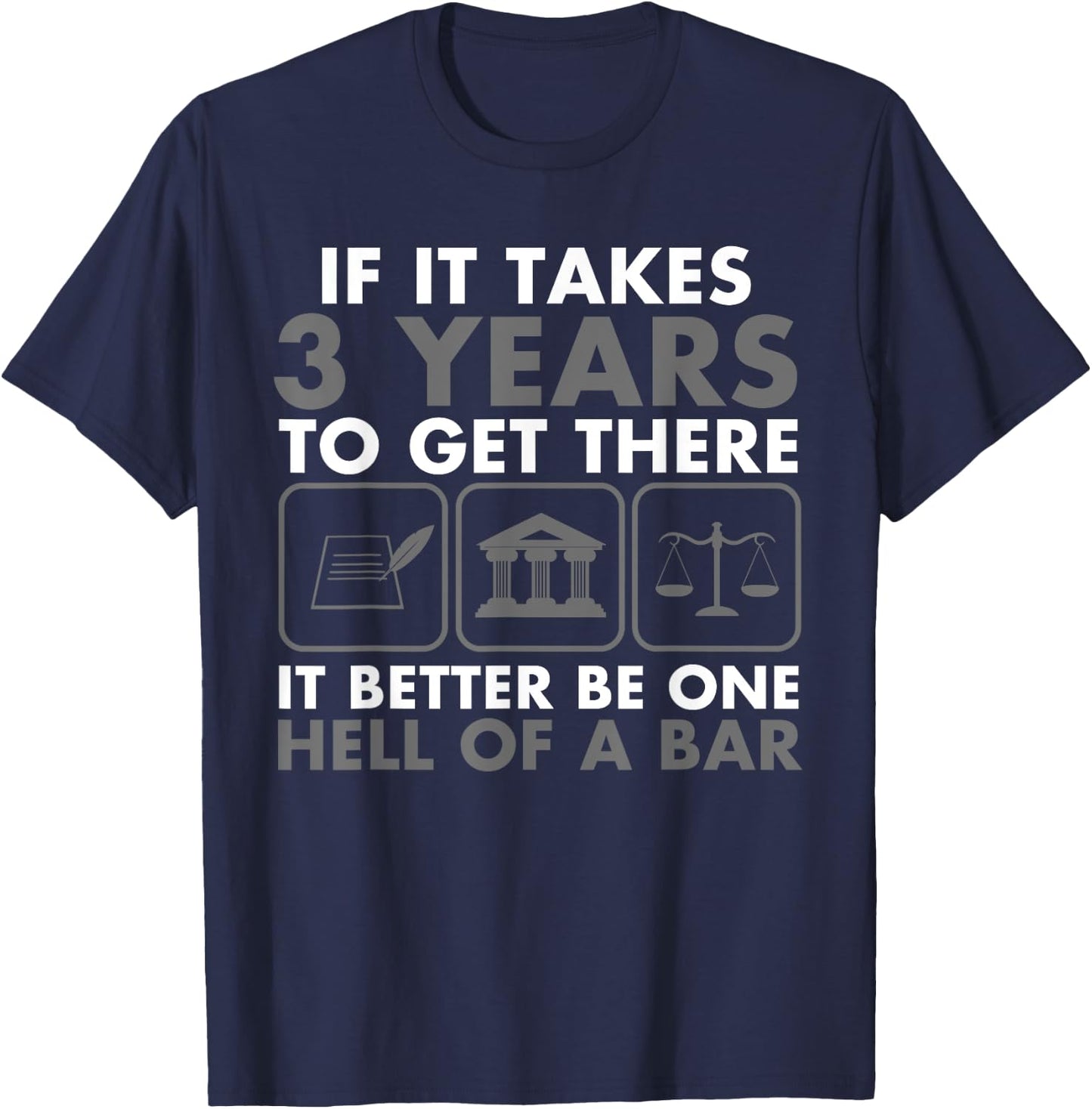 Funny Future Lawyer Student Gift | Cute Law School Bar Exam T-Shirt - T-Shirt | Navy