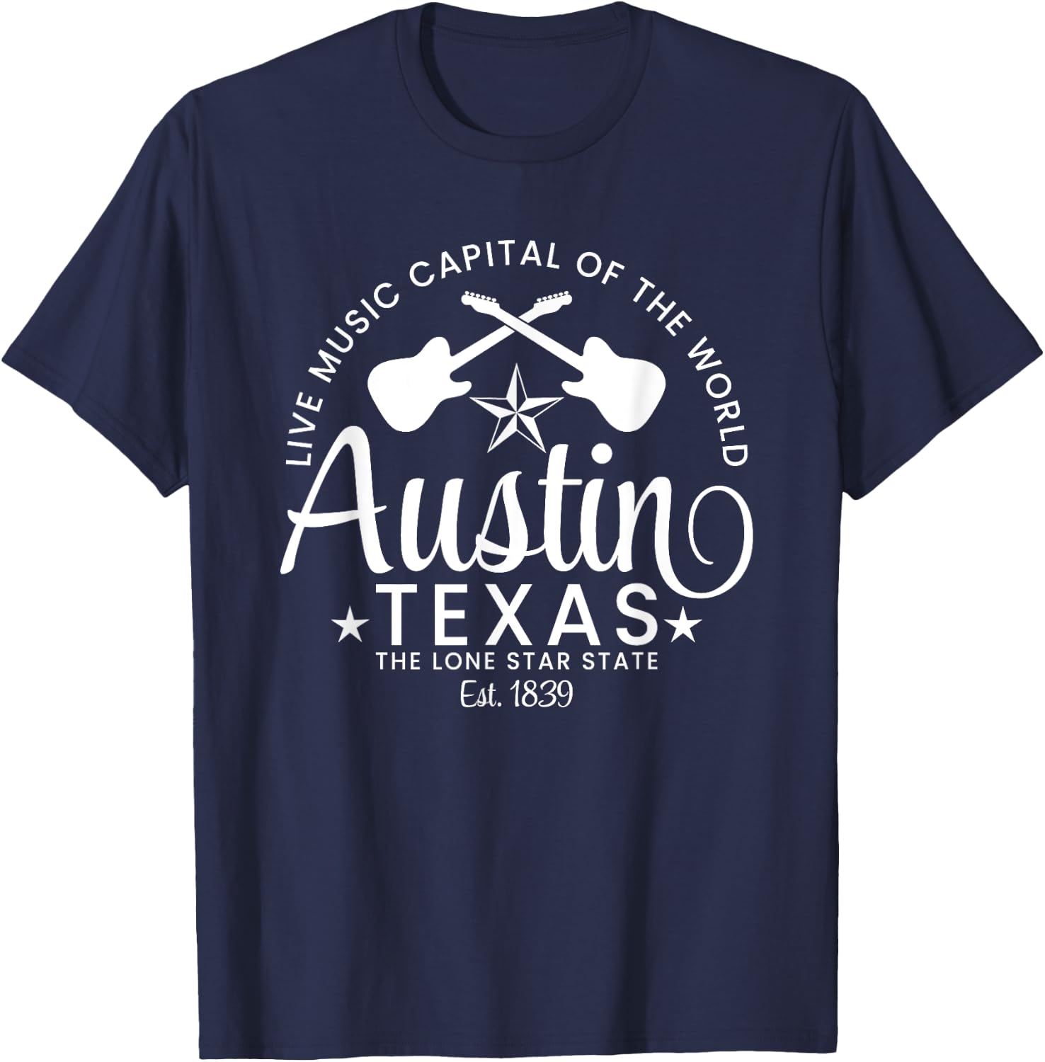 Austin Texas Live Music Capital of the World Souvenir T-Shirt - T-Shirt | Navy