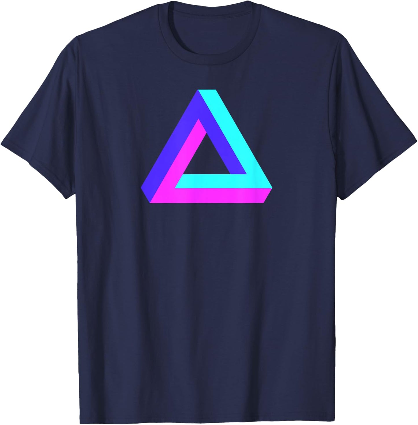 Sacred Geometry Shirt - Geometric Penrose Triangle T Shirt T-Shirt - T-Shirt | Navy