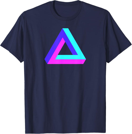 Sacred Geometry Shirt - Geometric Penrose Triangle T Shirt T-Shirt - T-Shirt | Navy