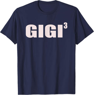 Gigi 3 Grandkids 3rd Time Cubed Grandma Of Three T-Shirt - T-Shirt | Navy
