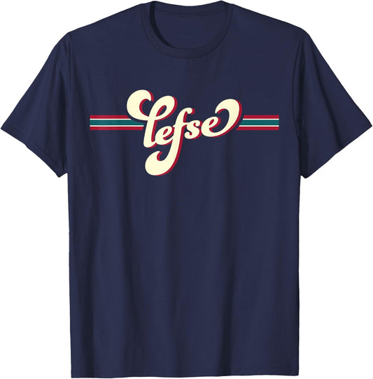 Lefse Norwegian Flag Vintage Stripes T-Shirt - T-Shirt | Navy