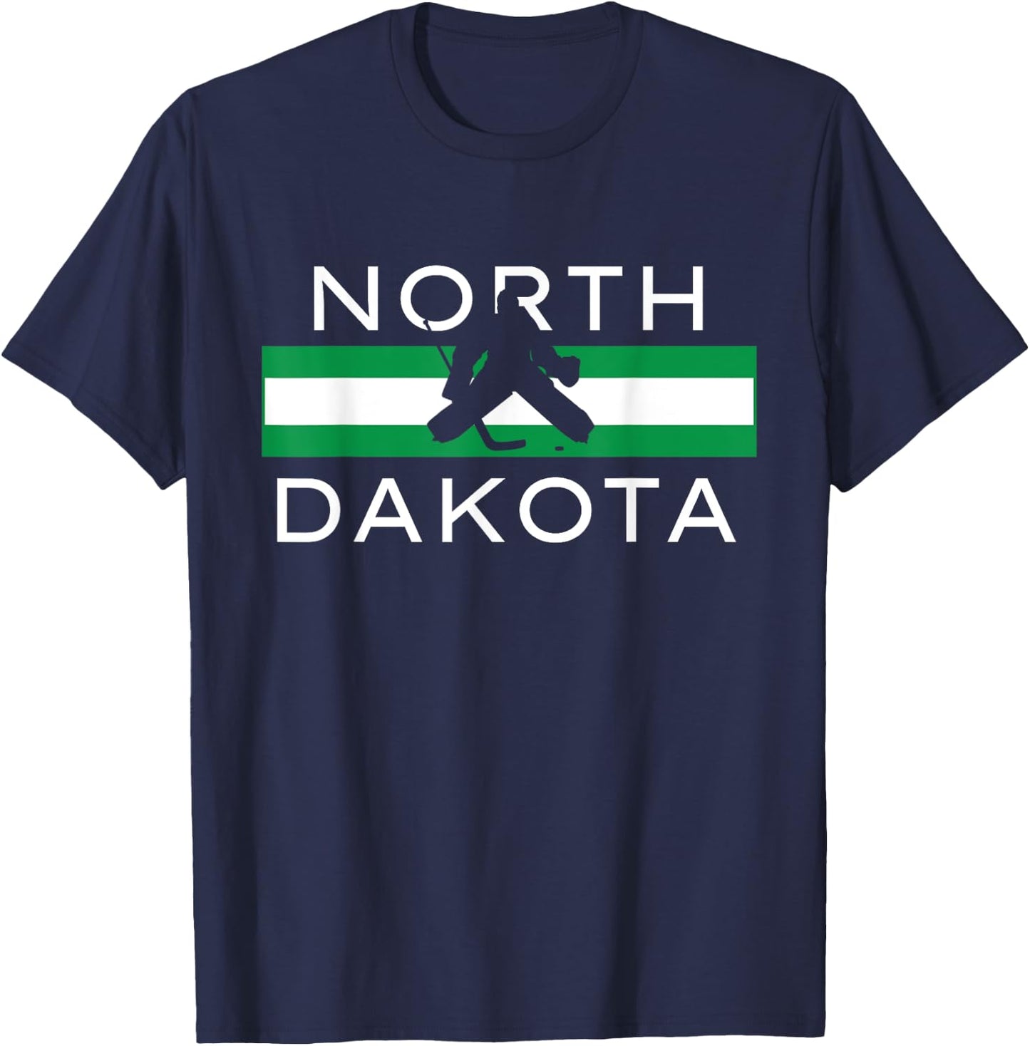 North Dakota Goalie Ice Hockey Player Coach Team State Gift T-Shirt - T-Shirt | Navy