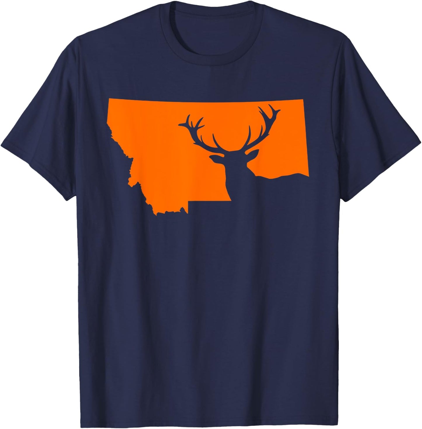 Montana Elk Hunting Cool Montana Hunters Hunting T-Shirt - T-Shirt | Navy
