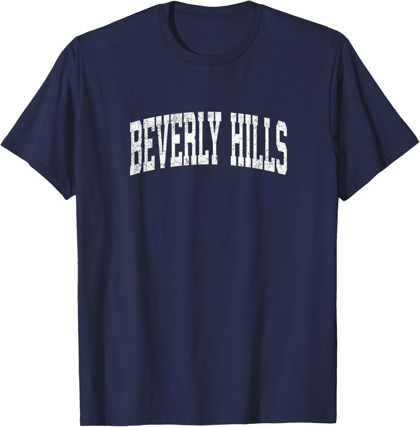 Beverly Hills California CA Vintage Athletic Sports Design T-Shirt - T-Shirt | Navy