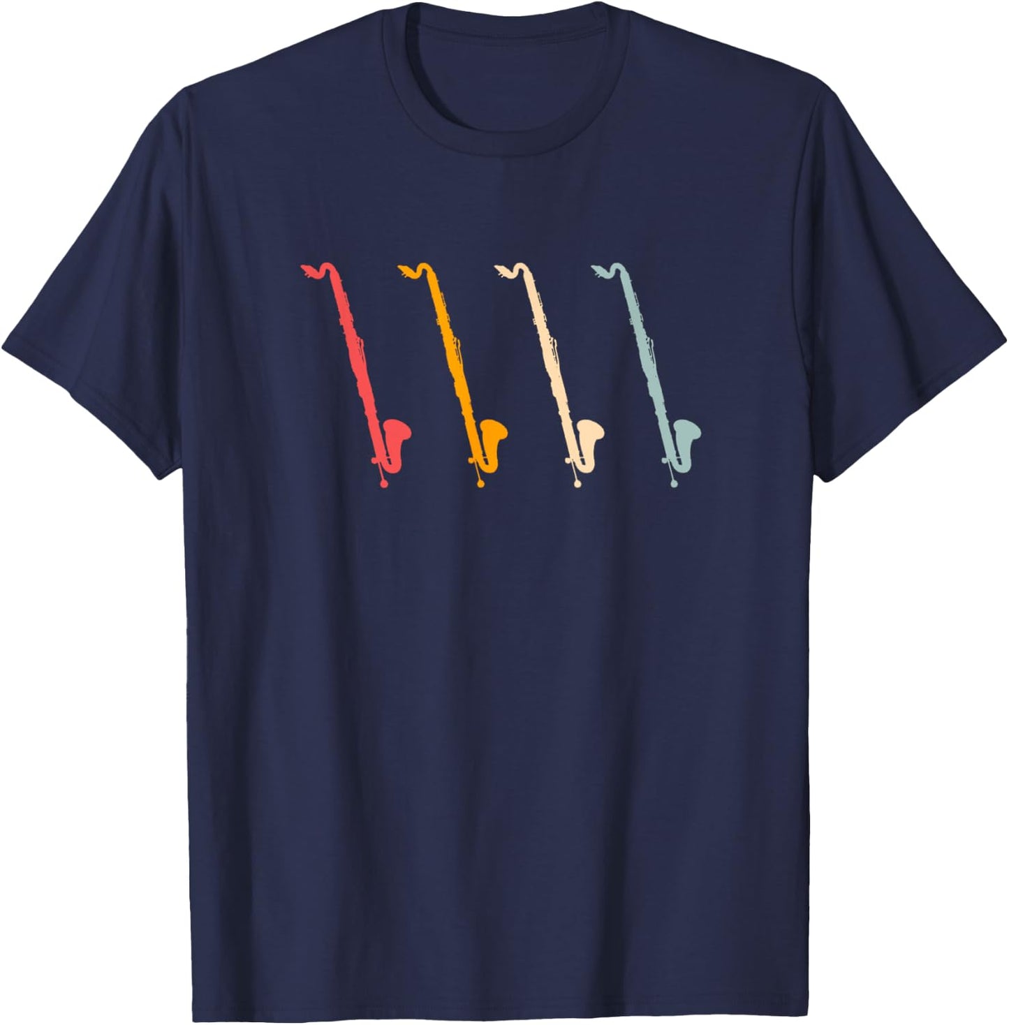 Contrabass Clarinet Retro Bass Clarinet Silhouette T-Shirt - T-Shirt | Navy