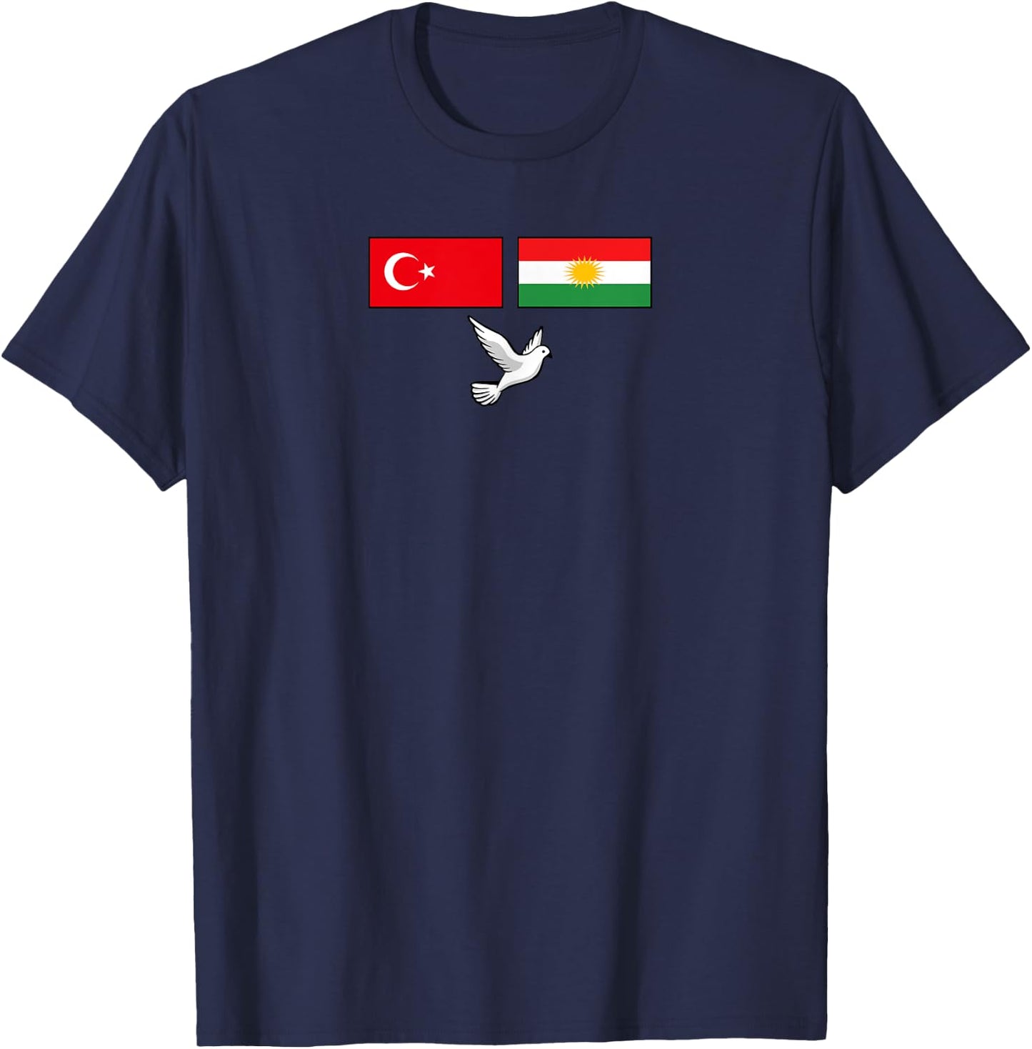 Turk Kurds Peace Dove turkish kurdish Turkey Kurdistan Love T-Shirt - T-Shirt | Navy