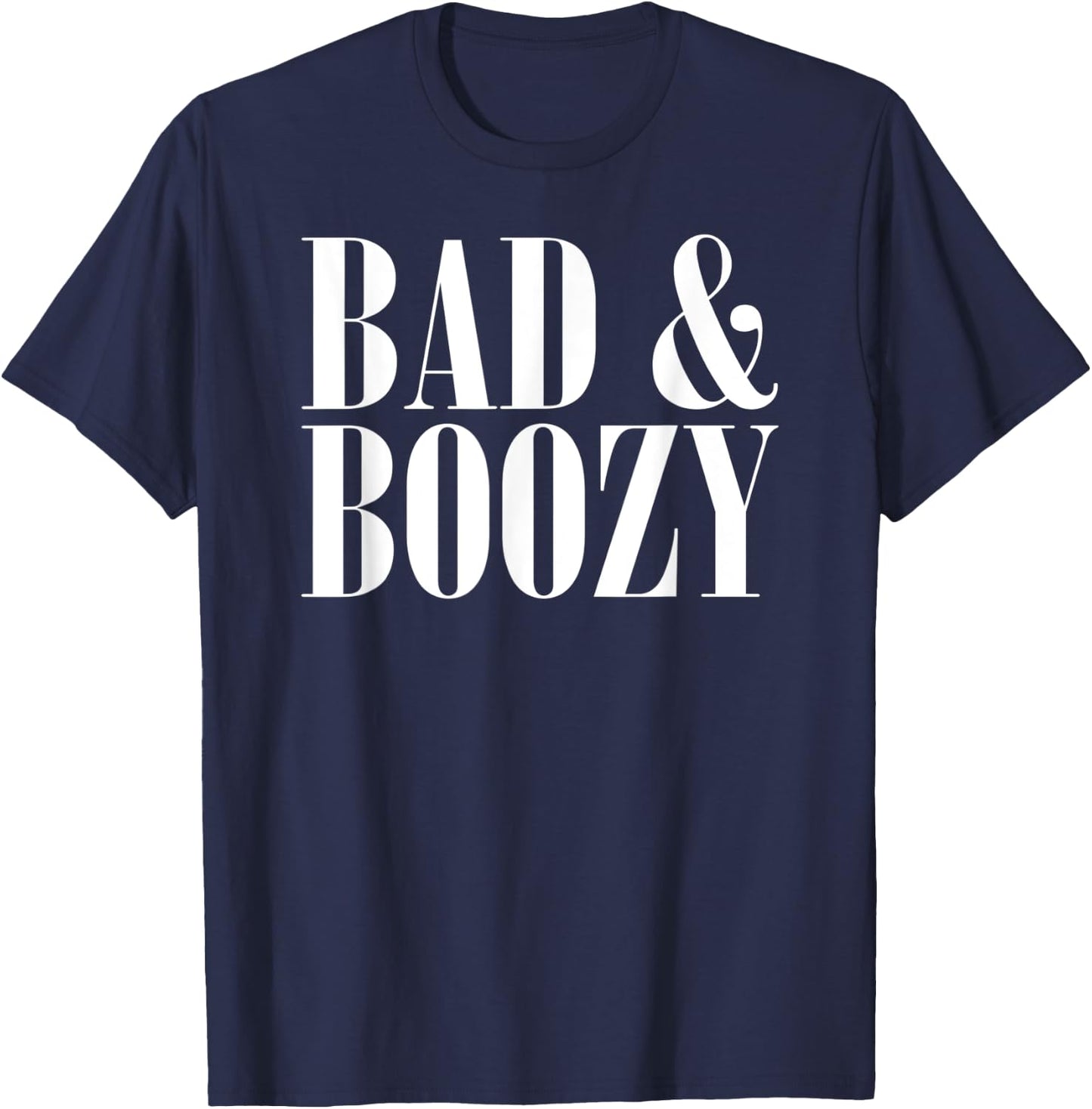 Bad & Boozy Bachelorette Party Funny Summer Beer Pun T-Shirt - T-Shirt | Navy