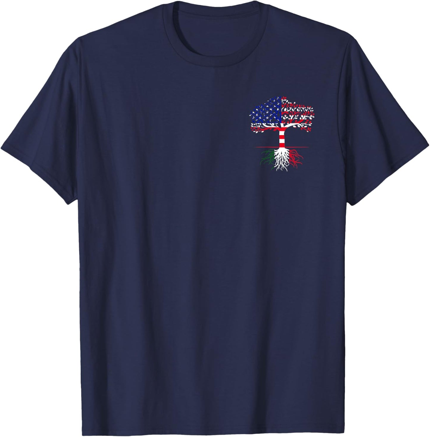 American Grown Italian Roots Italian American Flag Patriotic T-Shirt - T-Shirt | Navy