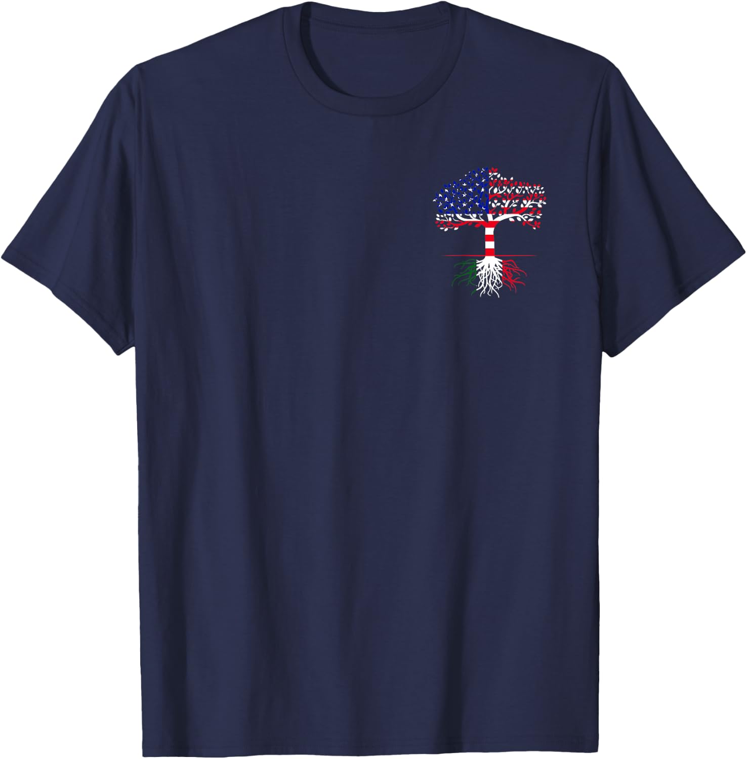 American Grown Italian Roots Italian American Flag Patriotic T-Shirt - T-Shirt | Navy
