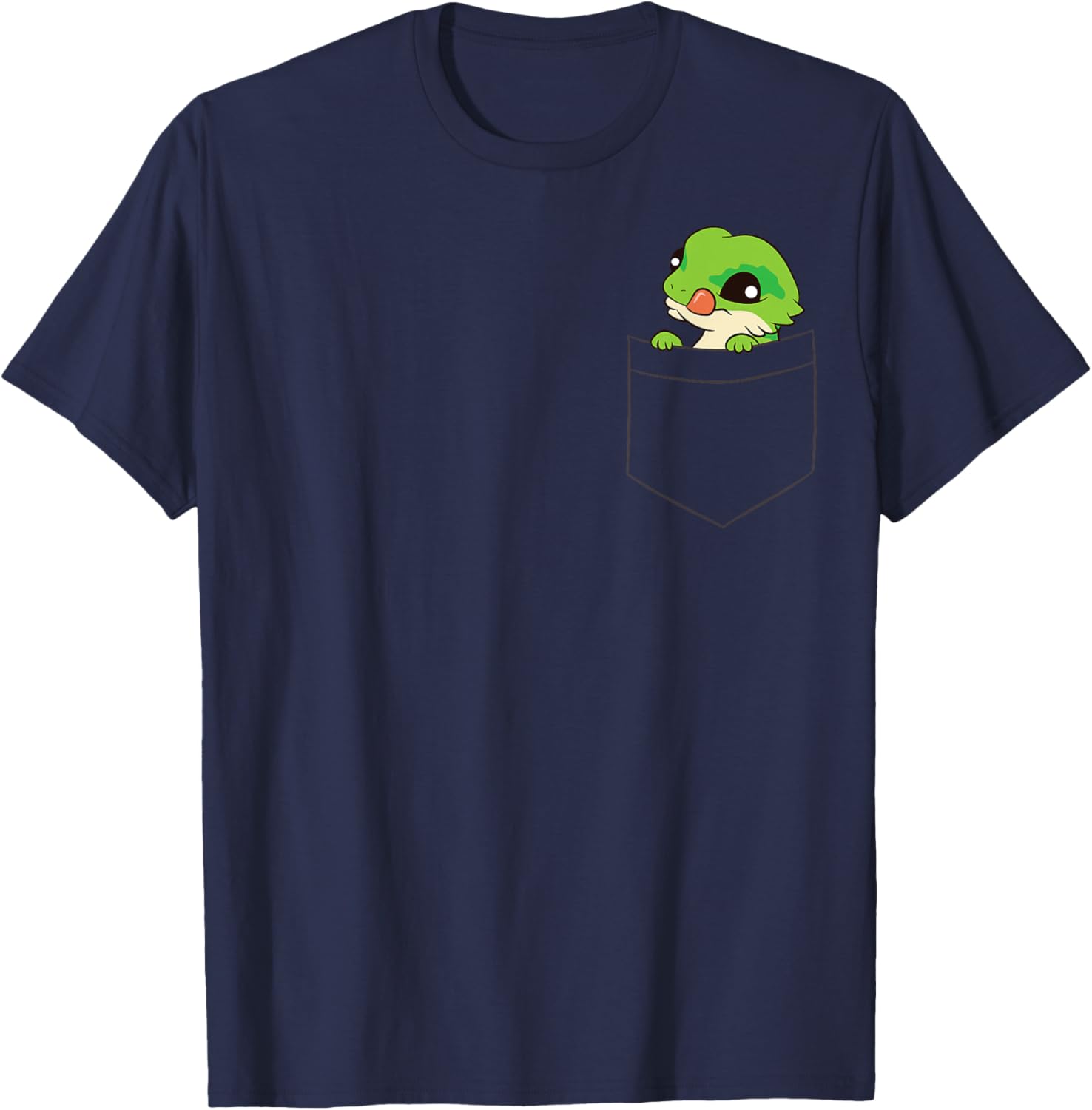 Lizard In Pocket Cute Lizard In Pocket T-Shirt - T-Shirt | Navy