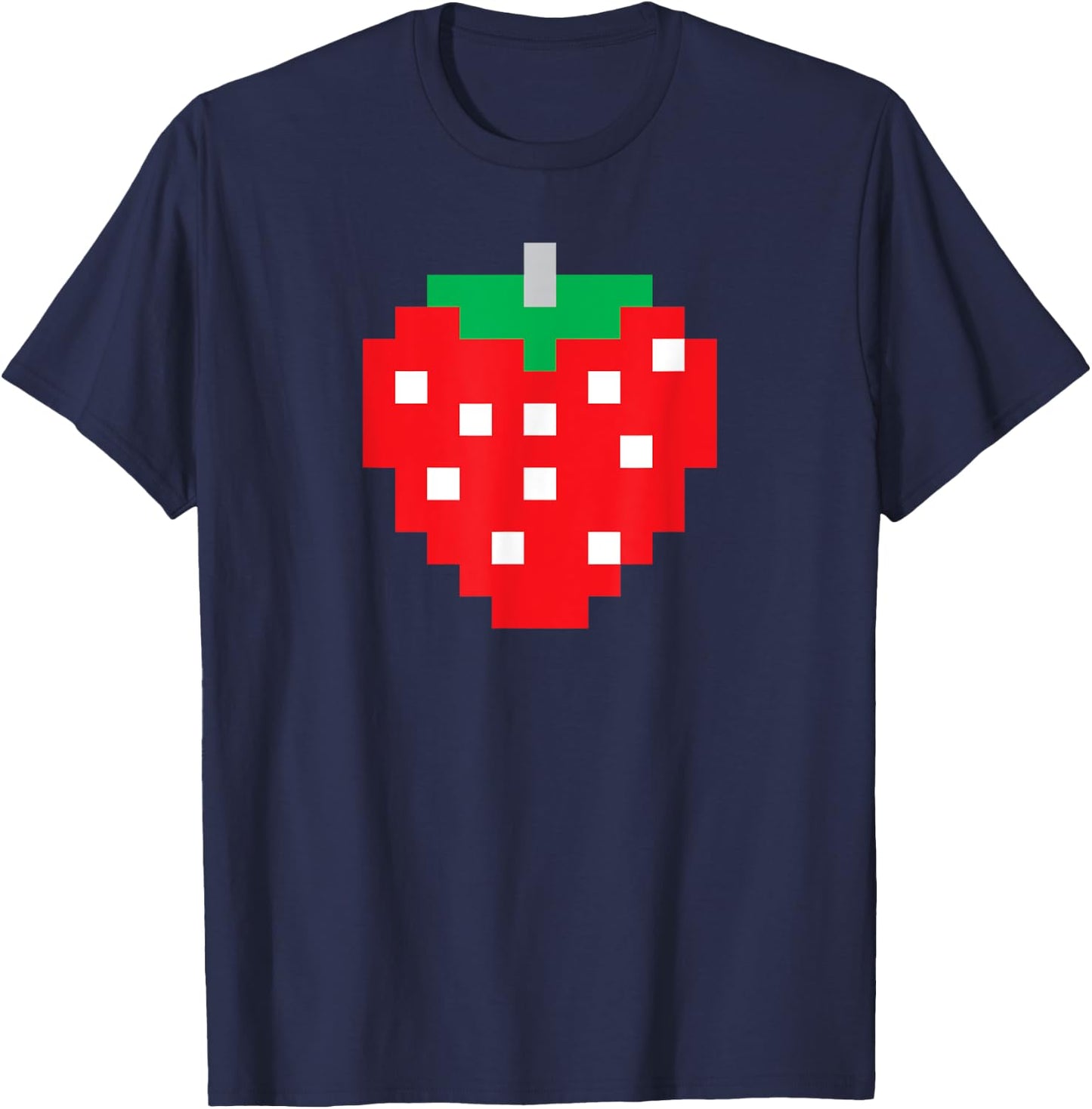 Pixel Strawberry 80s Video Game Halloween Costume T-Shirt - T-Shirt | Navy