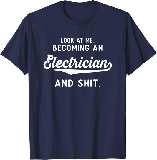 Funny Electrician Graduation Gifts Men Women Electrical T-Shirt - T-Shirt | Navy