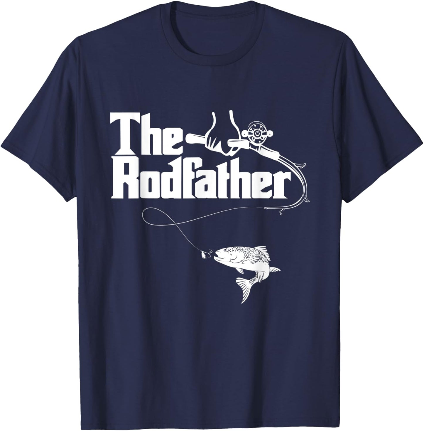 Funny Fishing - The Rodfather T-Shirt - T-Shirt | Navy