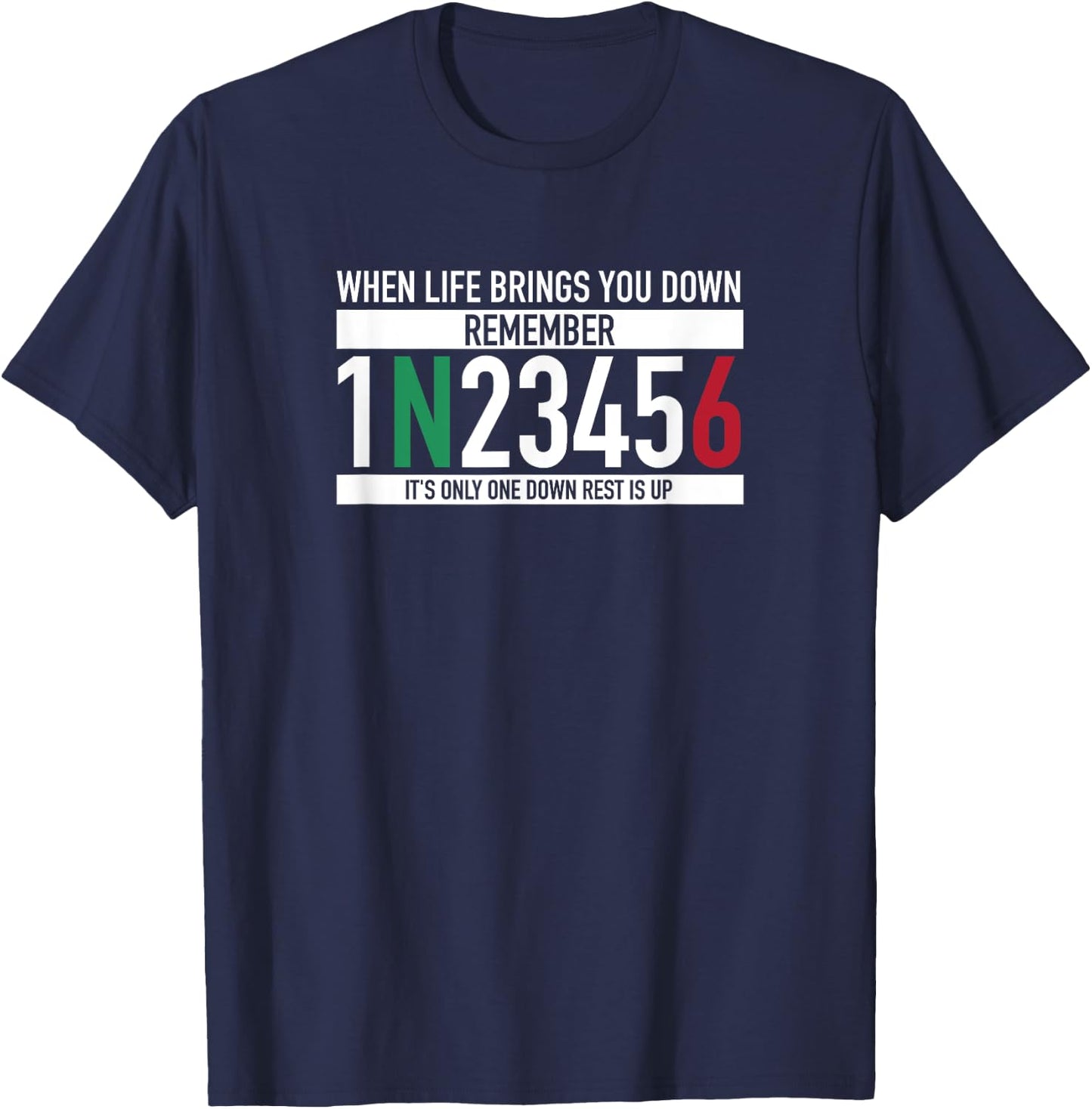1N23456 Motorcycle Gear Shift Motorcyclist T-Shirt - T-Shirt | Navy