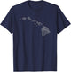 Hawaiian Island Chain Map T-Shirt - T-Shirt | Navy