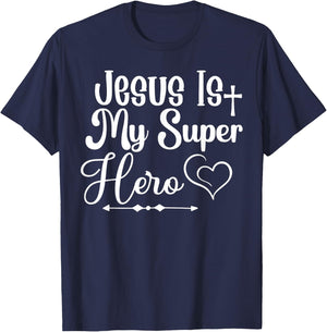 Jesus Is My SuperHero T-Shirt - T-Shirt | Navy