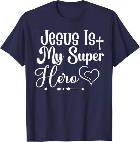 Jesus Is My SuperHero T-Shirt - T-Shirt | Navy