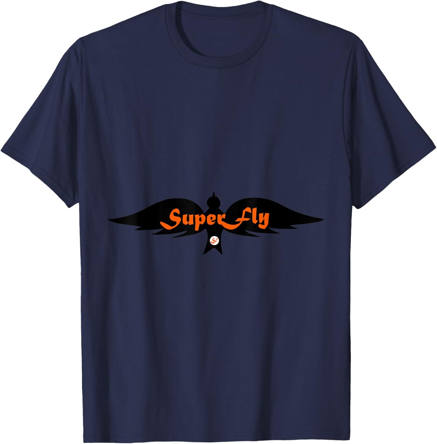SuperFly - Nice Orange Logo With A Black Bird T Shirt T-Shirt - T-Shirt | Navy