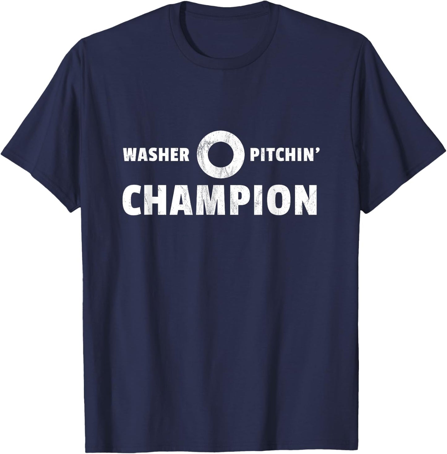 Washer Pitchin' Champion - Funny Washers Game T-Shirt - T-Shirt | Navy