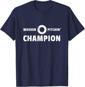 Washer Pitchin' Champion - Funny Washers Game T-Shirt - T-Shirt | Navy