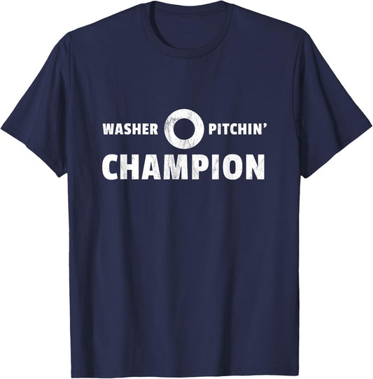 Washer Pitchin' Champion - Funny Washers Game T-Shirt - T-Shirt | Navy