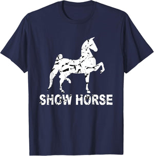 American Saddlebred Horse Training Gaited Horses Equitation T-Shirt - T-Shirt | Navy
