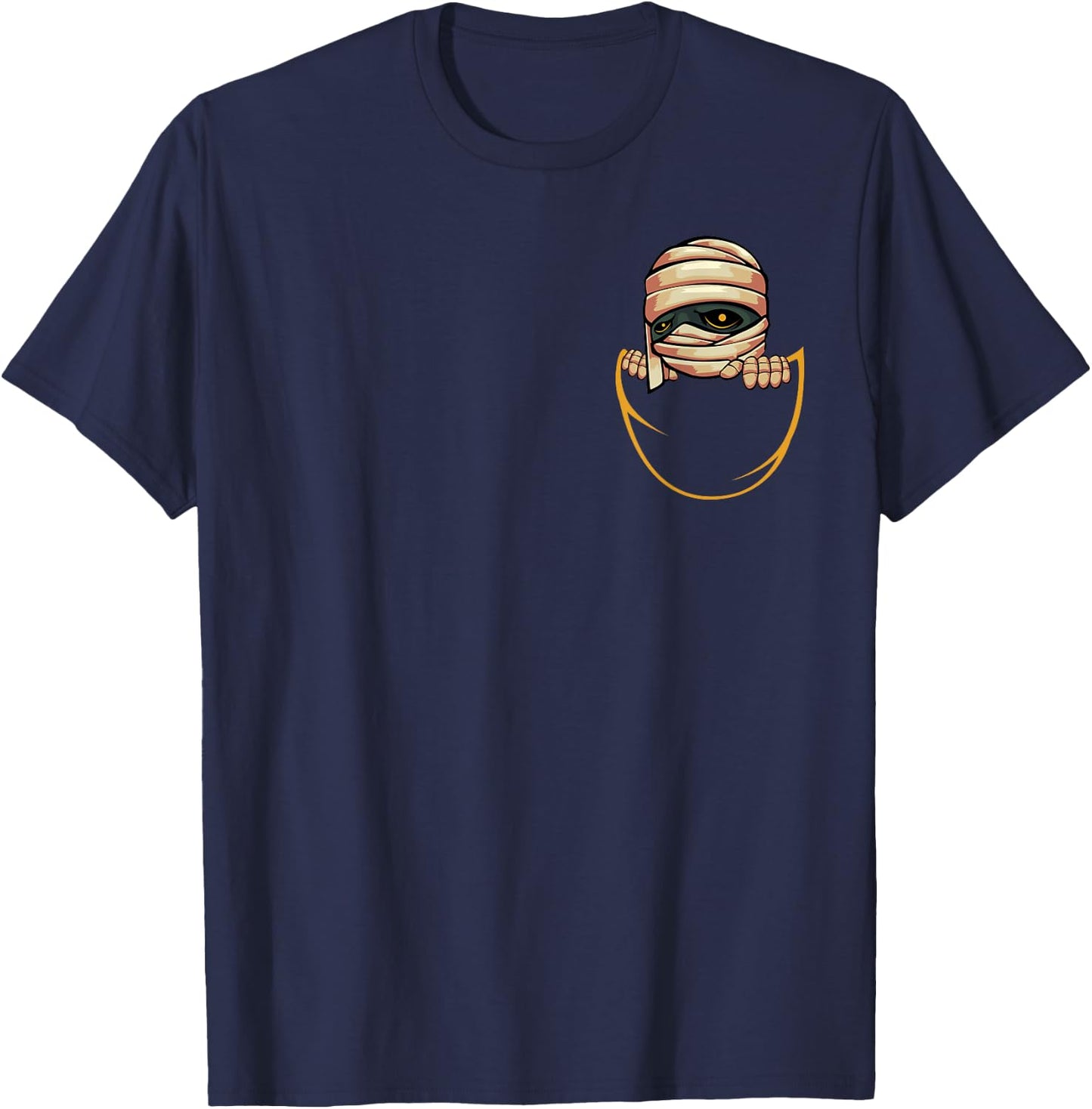 Pocket Mummy Lazy Halloween Costume Funny Monster T-Shirt - T-Shirt | Navy