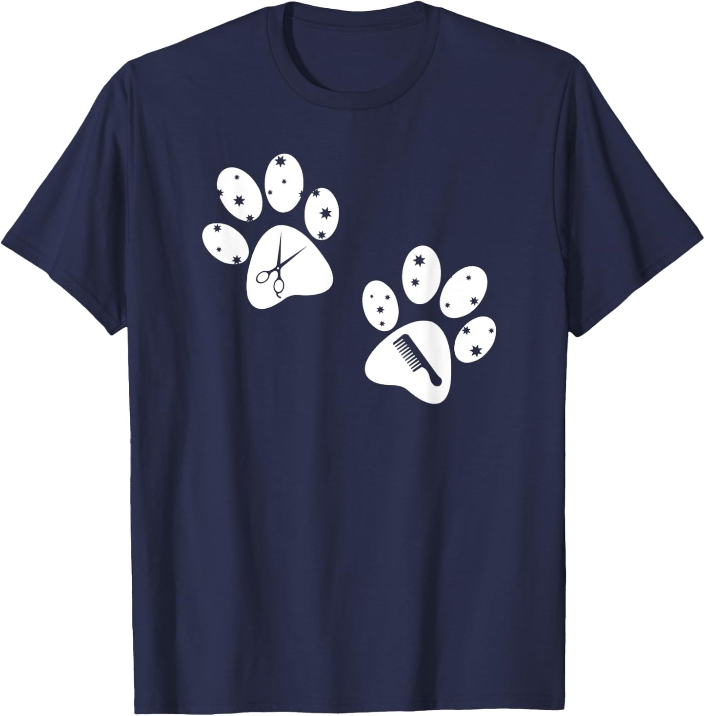 Paw Dog Groomer Shirt Funny Cute Pet Grooming Pet Dog Lover Women T-Shirt - T-Shirt | Navy
