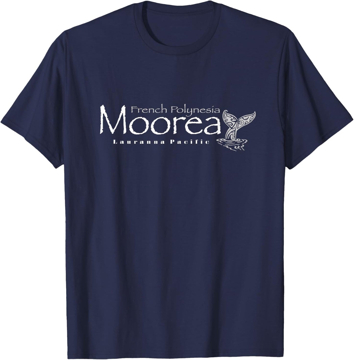 Moorea Tail, Polynesian tribal tattoo whale's tail design T-Shirt - T-Shirt | Navy