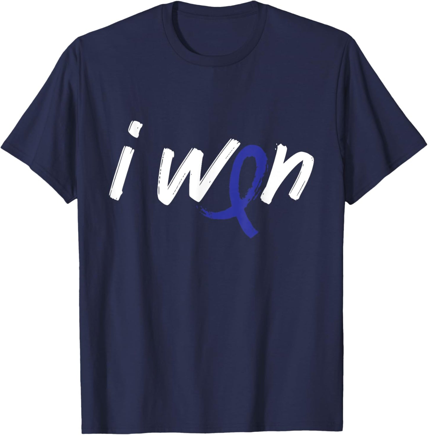 Cancer Warriors co Rectal Cancer Awareness I Won Fighter - Black, -Adults, Short Sleeve, , Cancer Awareness T-Shirt - T-Shirt | Navy