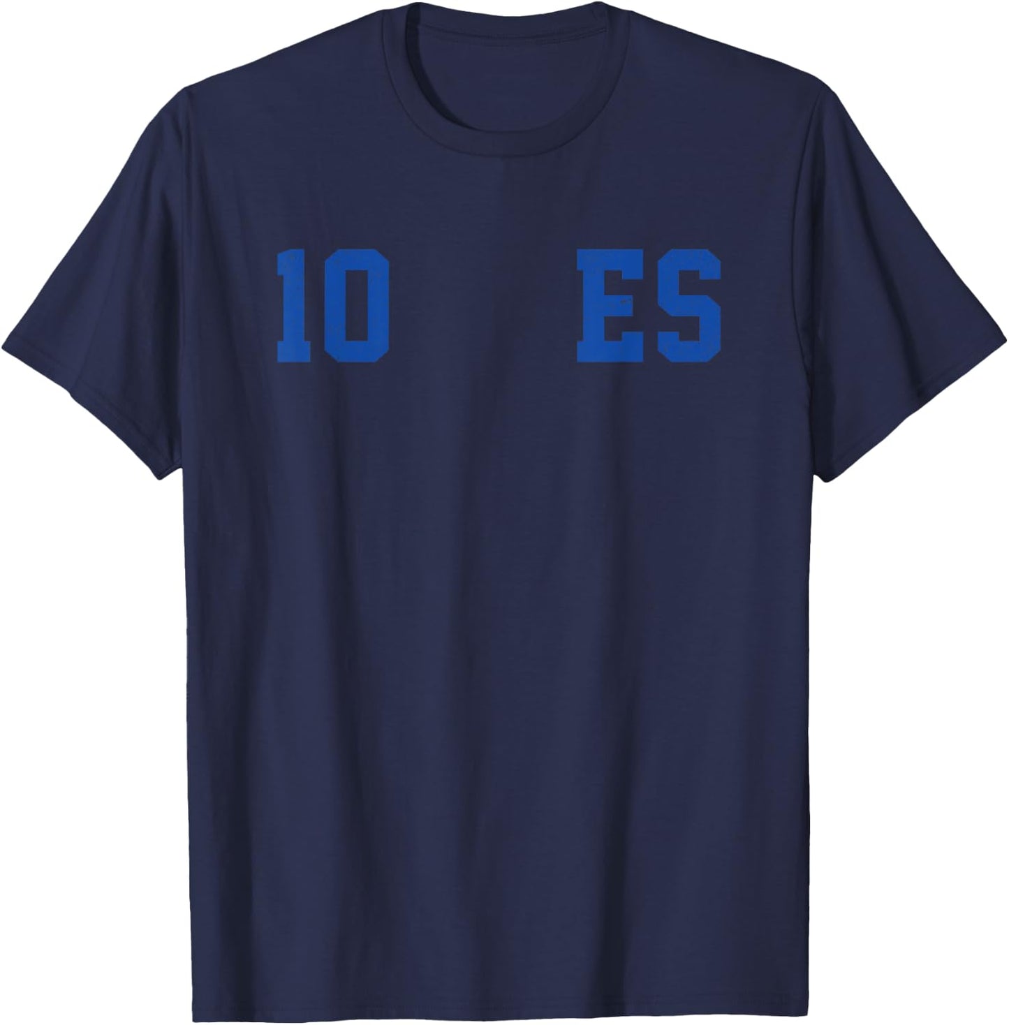 El Salvador Football Soccer Number 10 Distressed Vintage T-Shirt - T-Shirt | Navy