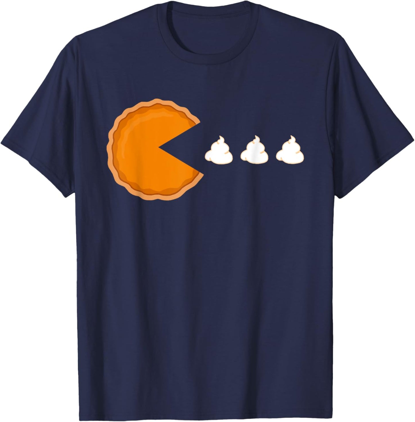 Thanksgiving 2020 Funny Pumpkin Pie Eating Whipped Cream T-Shirt - T-Shirt | Navy