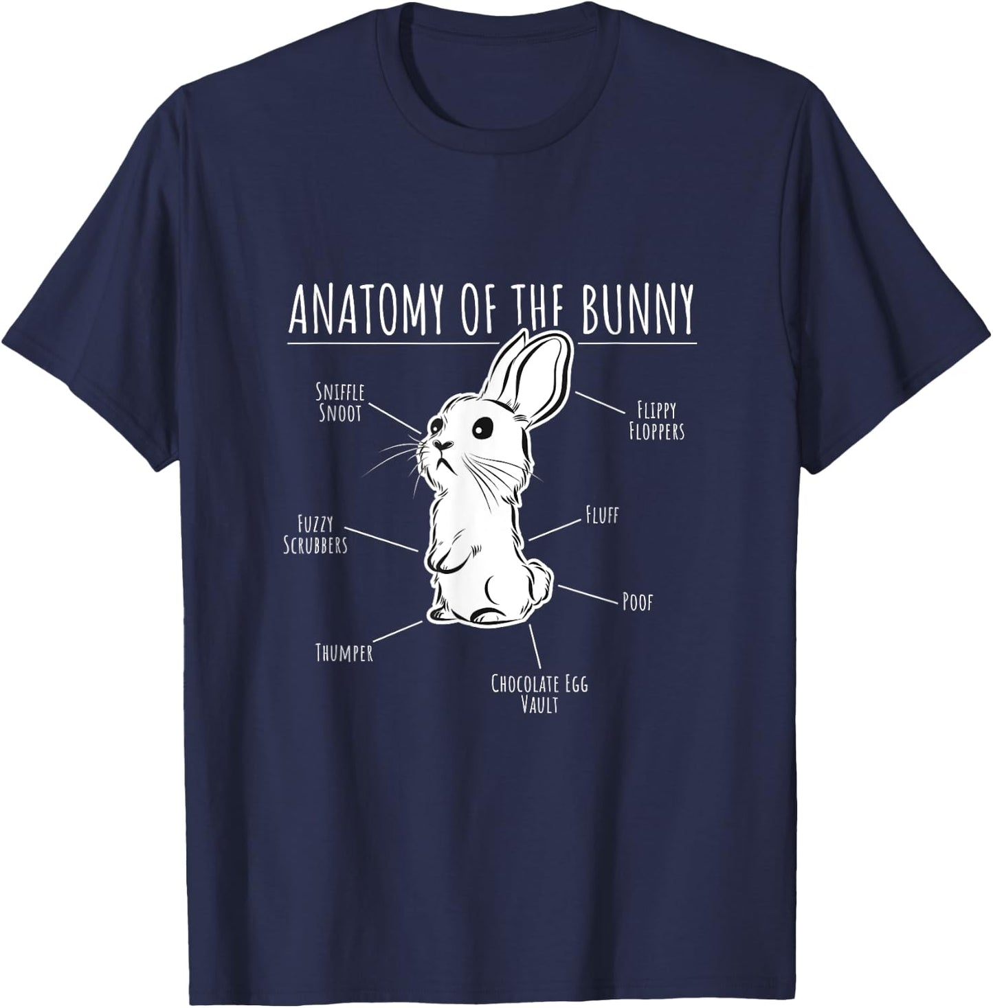 Anatomy Of The Bunny Shirt | Cute Rabbit Pet Love T-Shirt - T-Shirt | Navy
